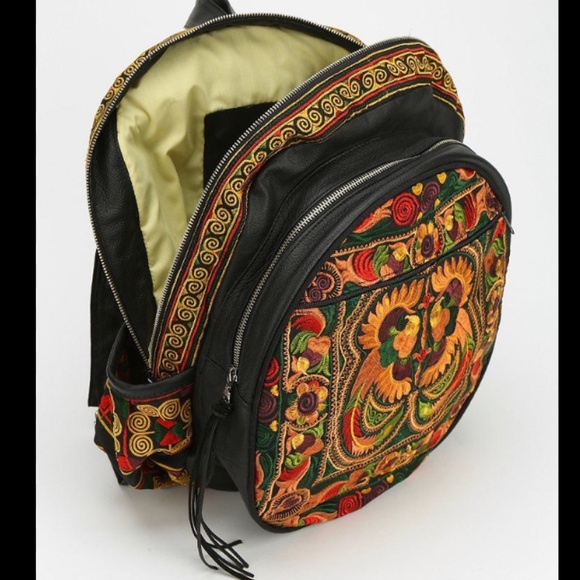 Sabrina Tach Faux Leather Tapestry Backpack main image 6